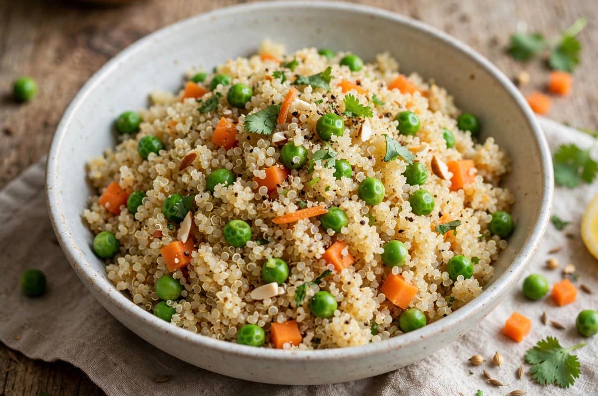 Pea and Carrot Quinoa Pulao
