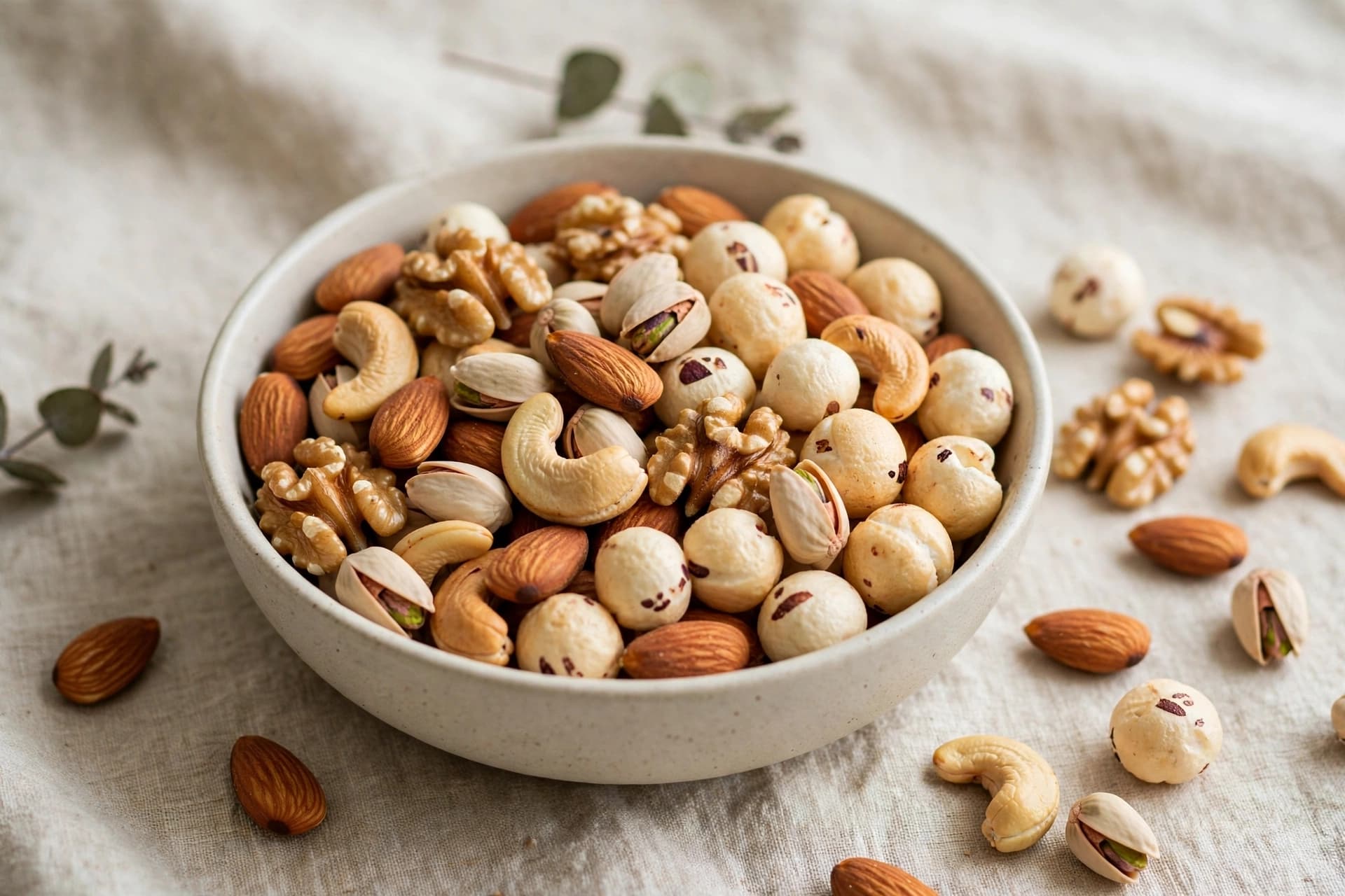 Mixed roasted nuts and makhana chaat