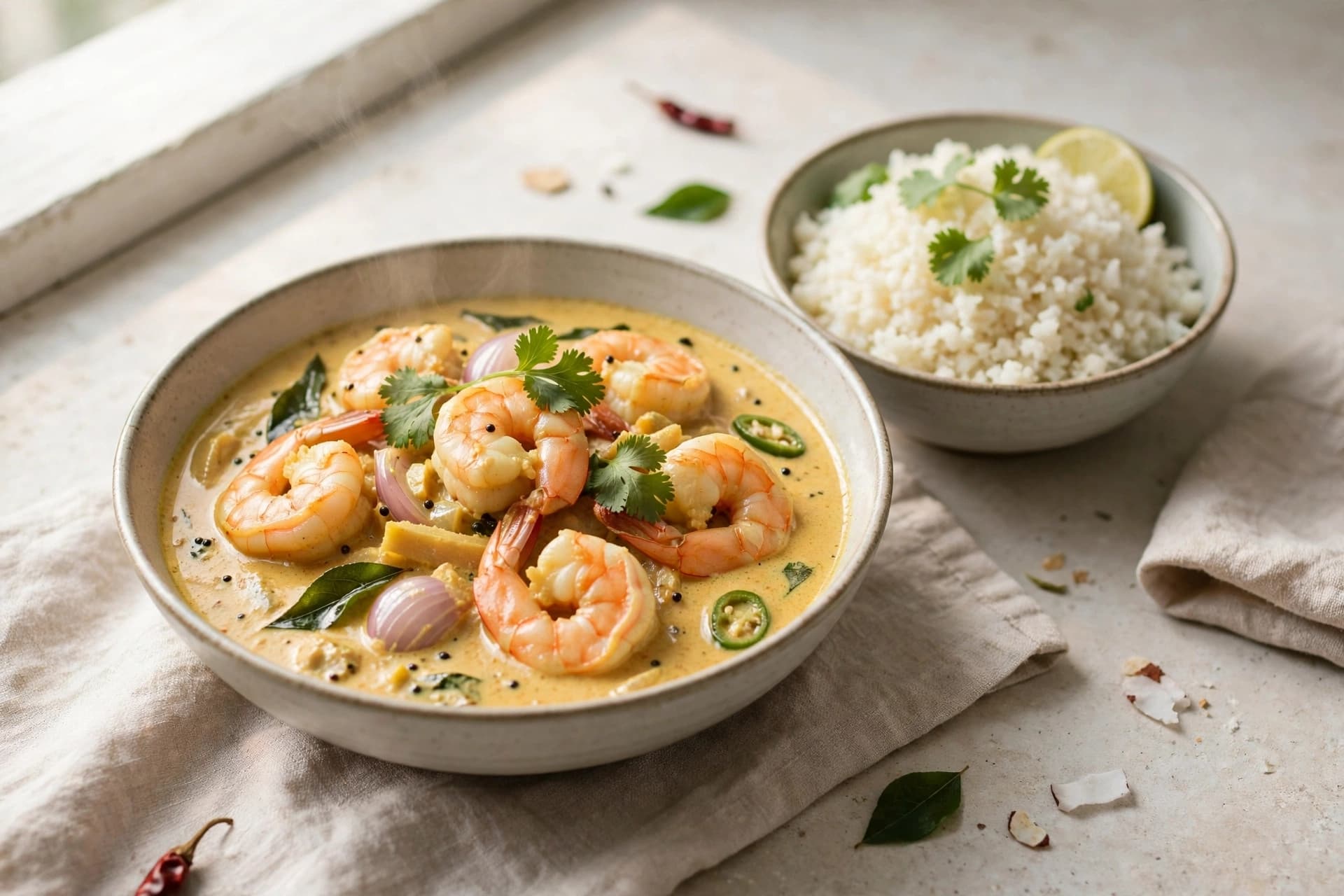 Malabar Coconut Shrimp Curry with Cauliflower Rice