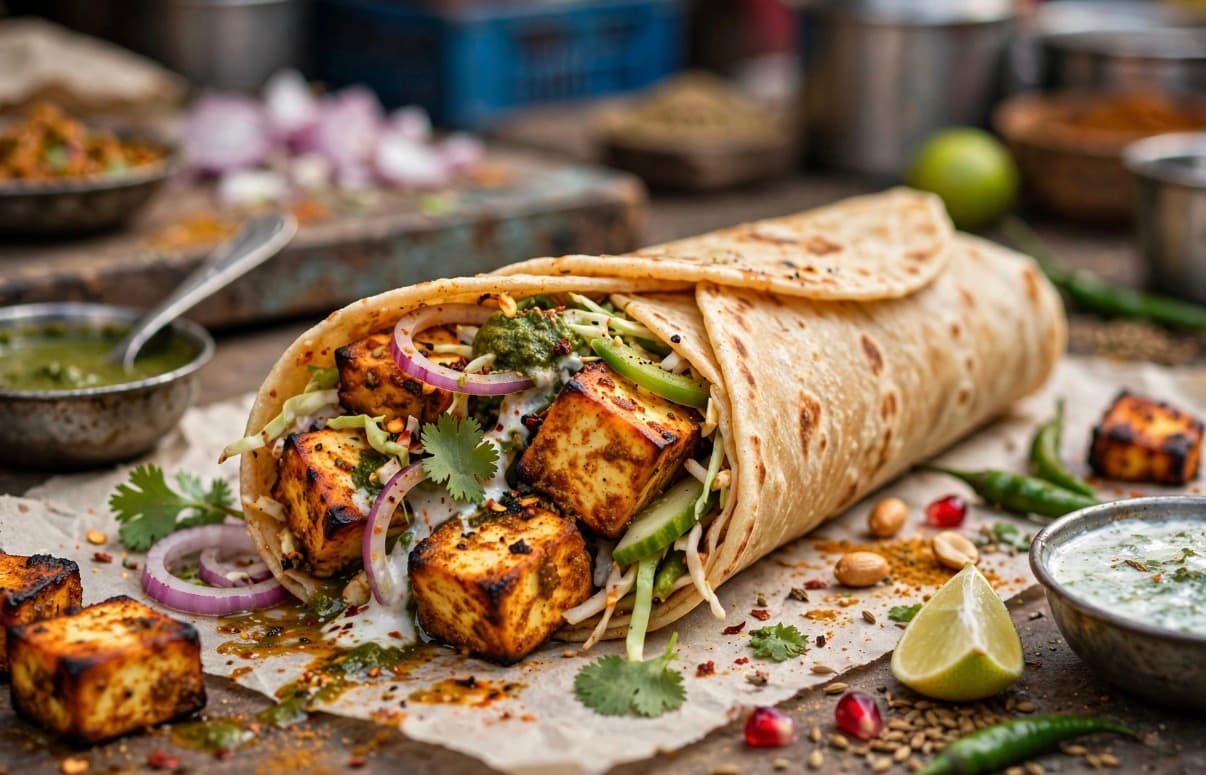 Paneer tikka wrap