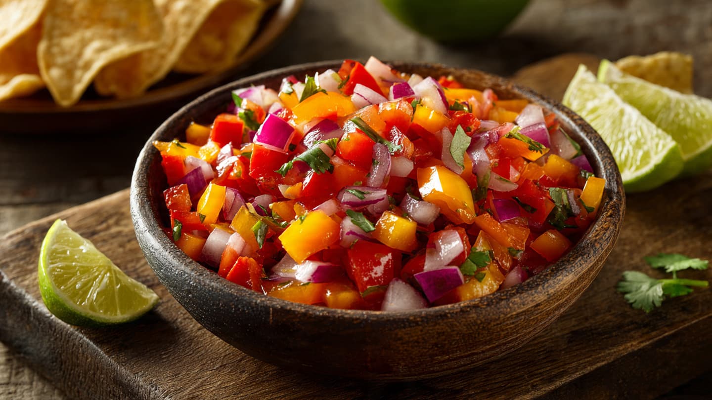 Onion and bell pepper salsa