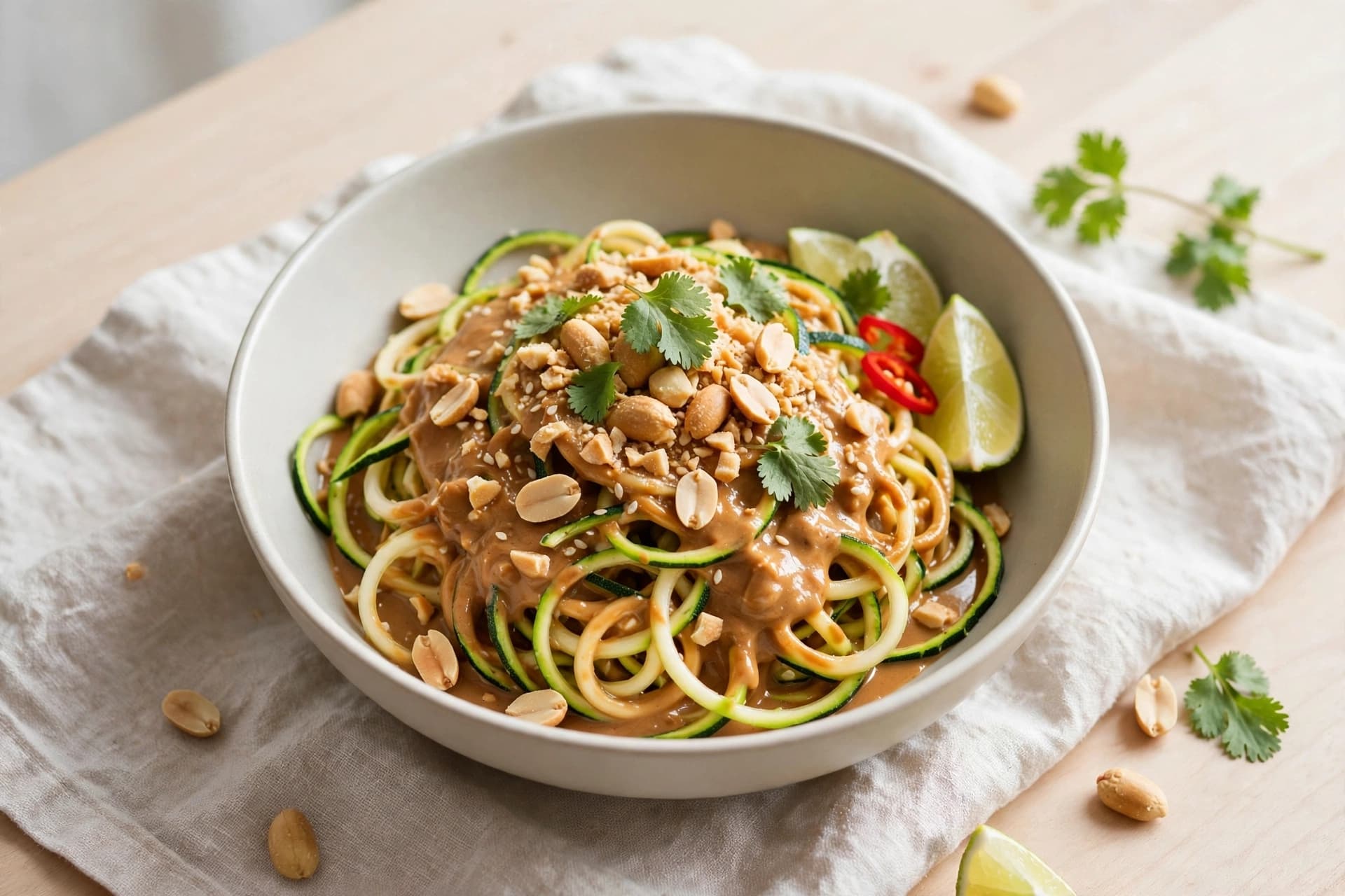 Thai Peanut Zucchini Noodles