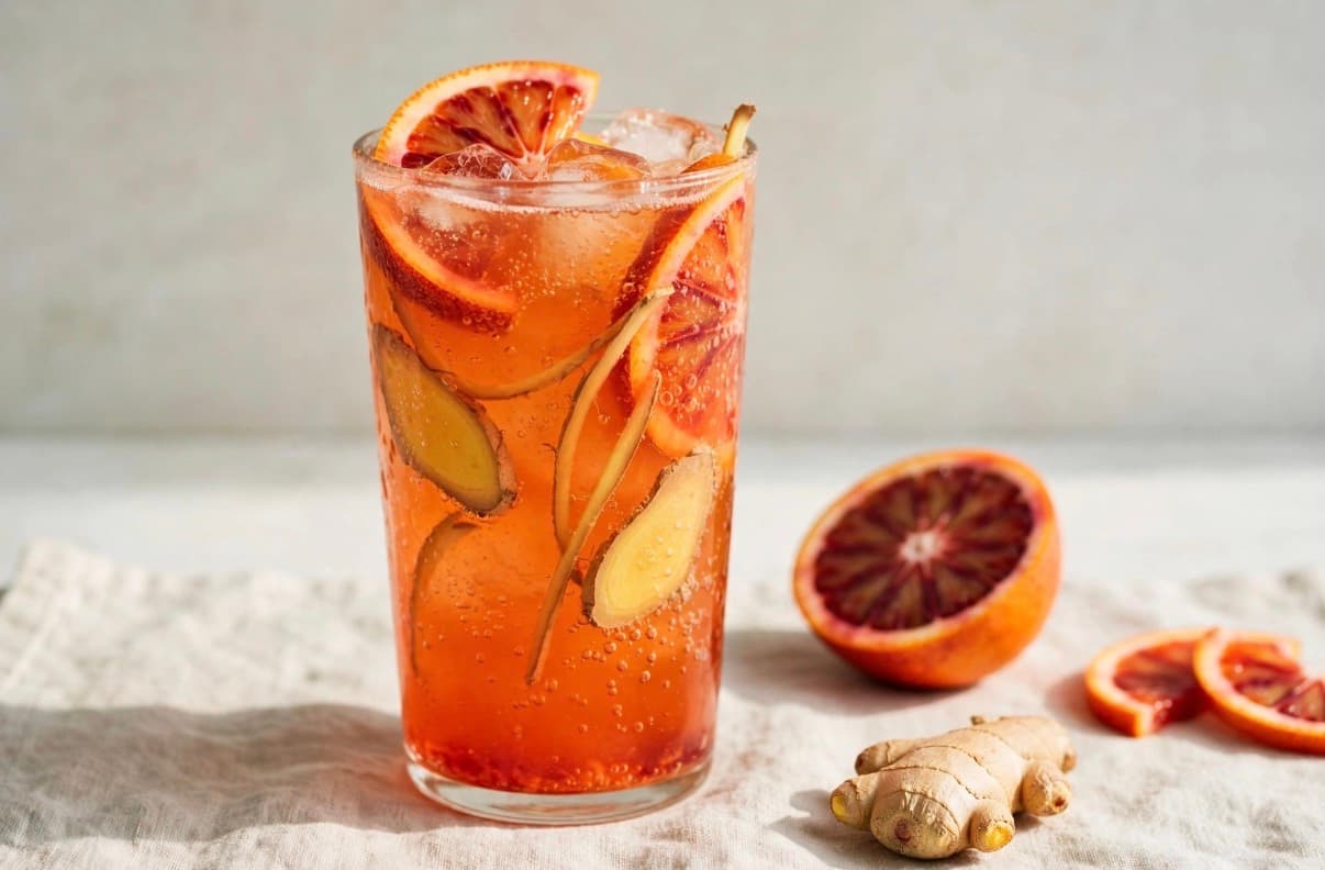 Blood Orange & Ginger Kombucha Spritz