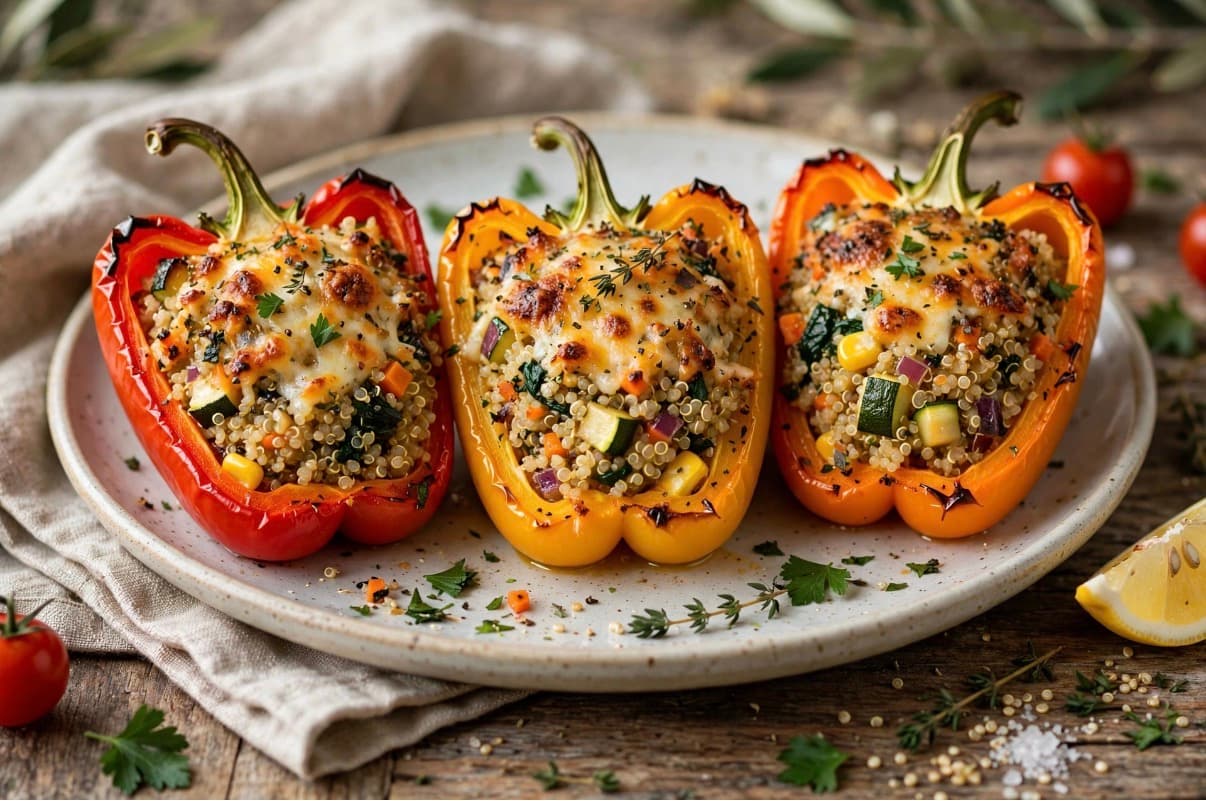 Vegetable Stuffed Bell Peppers.