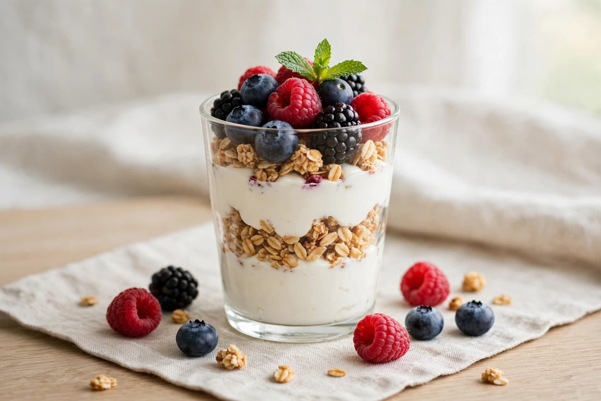 Yoghurt berry parfait