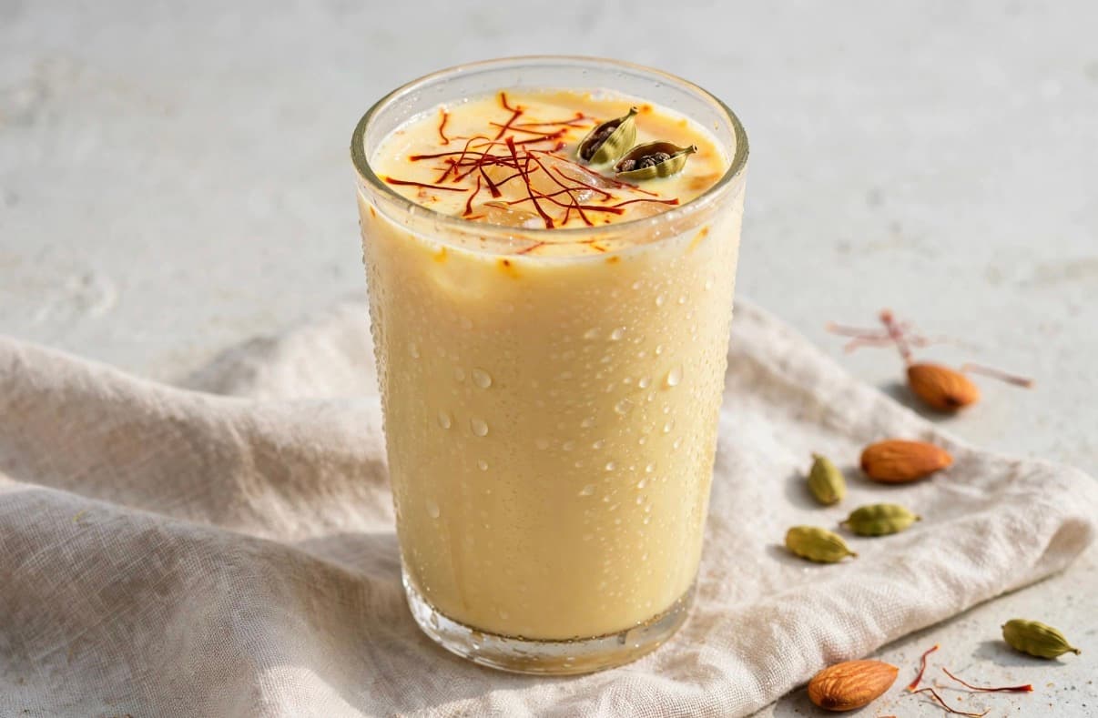 Kesar-Cardamom Chilled Almond Milk