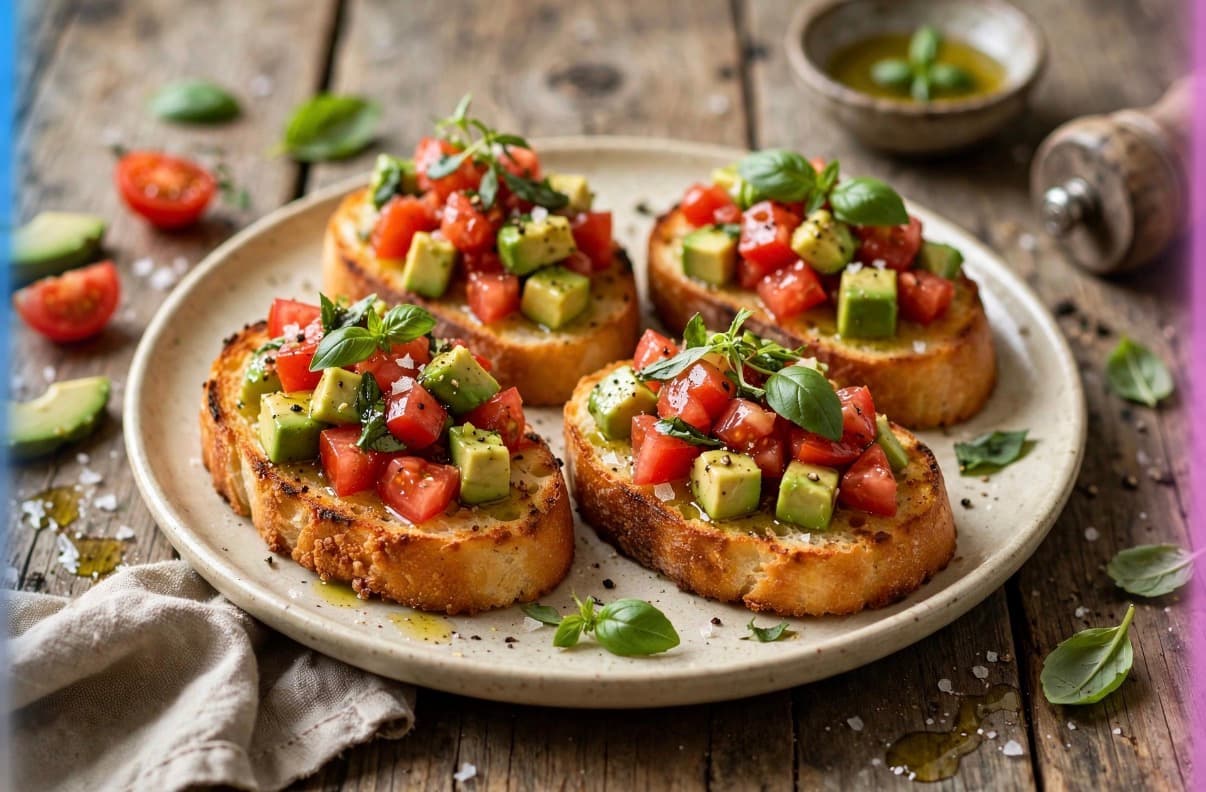 Tomato and Avocado Bruschetta